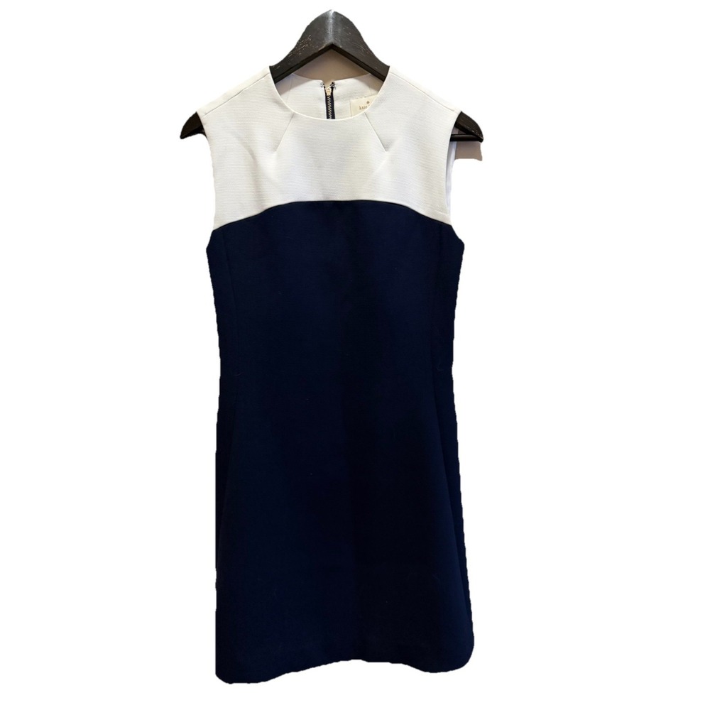 Kate Spade New York Navy Blue Cream‎ Colorblock Shift Dress  Size
 6P Read!
